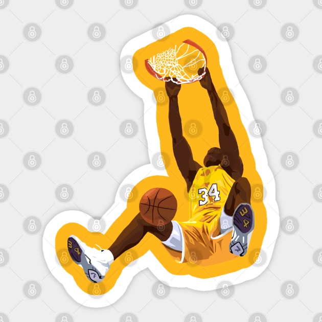 Shaquille O'Neal Dunk Cartoon Sticker by hesxjohnpaul